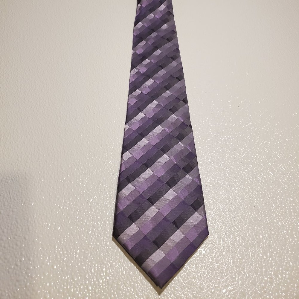 Van Heusen Mens Purple Checkered Tie